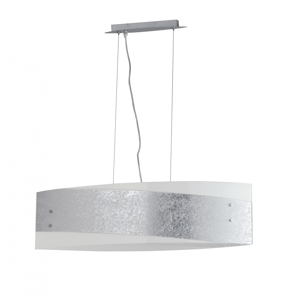 Sospensione in vetro bianco con decori foglia oro/argento 4XE27 non incl. PARIS Sospensione in vetro bianco con decori foglia oro/argento 4XE27 non incl. PARIS